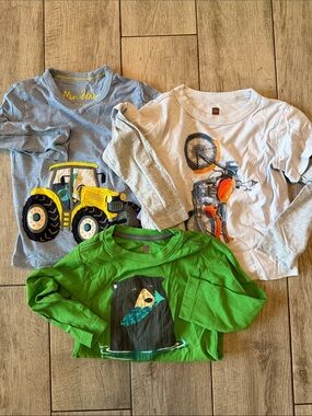 Size 3 BUNDLE (qty 3) Boys Mini Boden and Tea Collection Long Sleeve Shirts